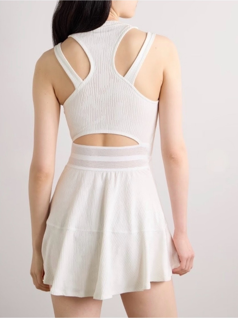 Nike White Ribbed Sleeveless Tennis Mini Dress - Picture 2 of 5